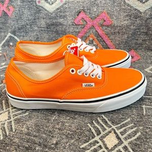 Vans Authentic Bright Orange Skate Sneaker Women's size 8 Men's size 6.5 New